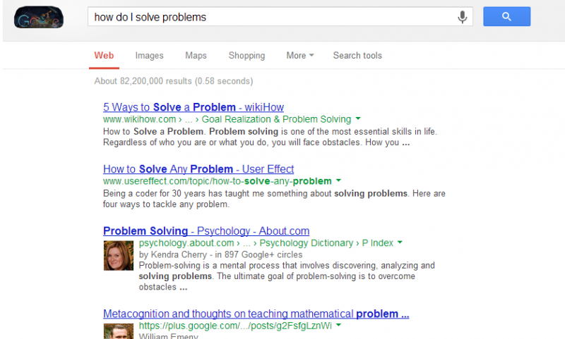 How do I solve problems - Google search