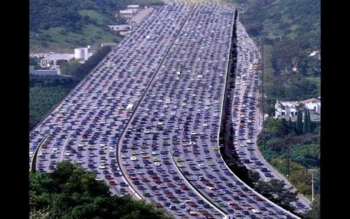 Cars on a highway