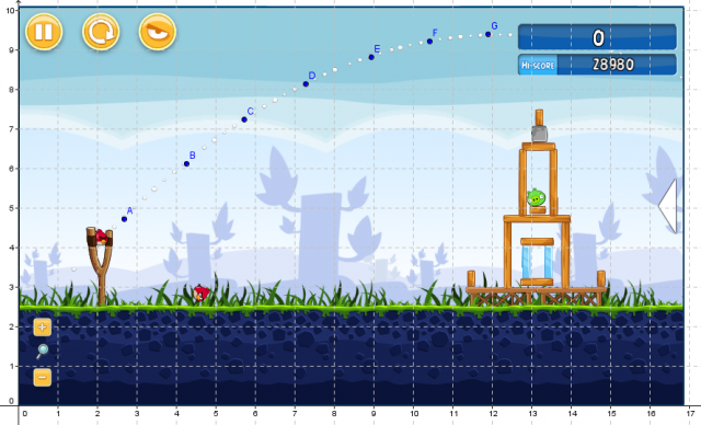 parabolas angry birds