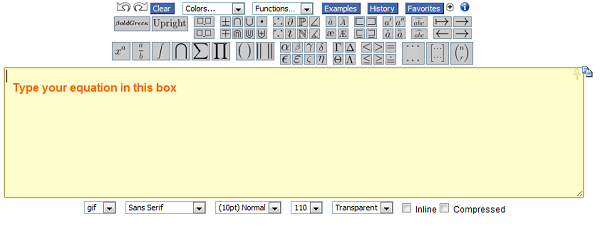 Code Cogs online equation editor