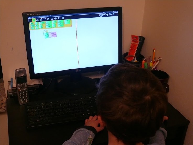My son programming
