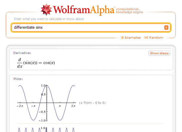 wolfram alpha like sites