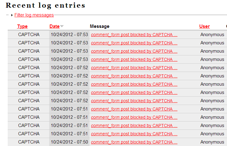 Captcha log