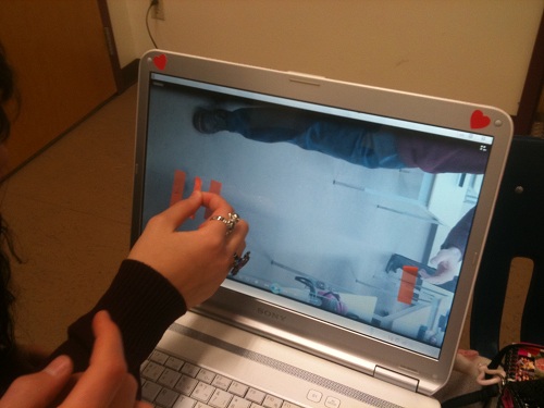 Student measuring on their laptop