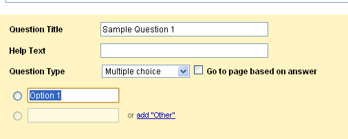 Google Forms - Multiple choice