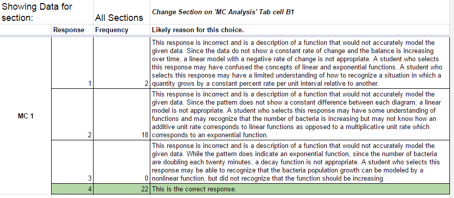 Multiple choice reasoning